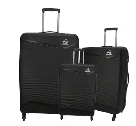 American Tourister Kamiliant Set Of 3 Bag Luggage Trolley- Black